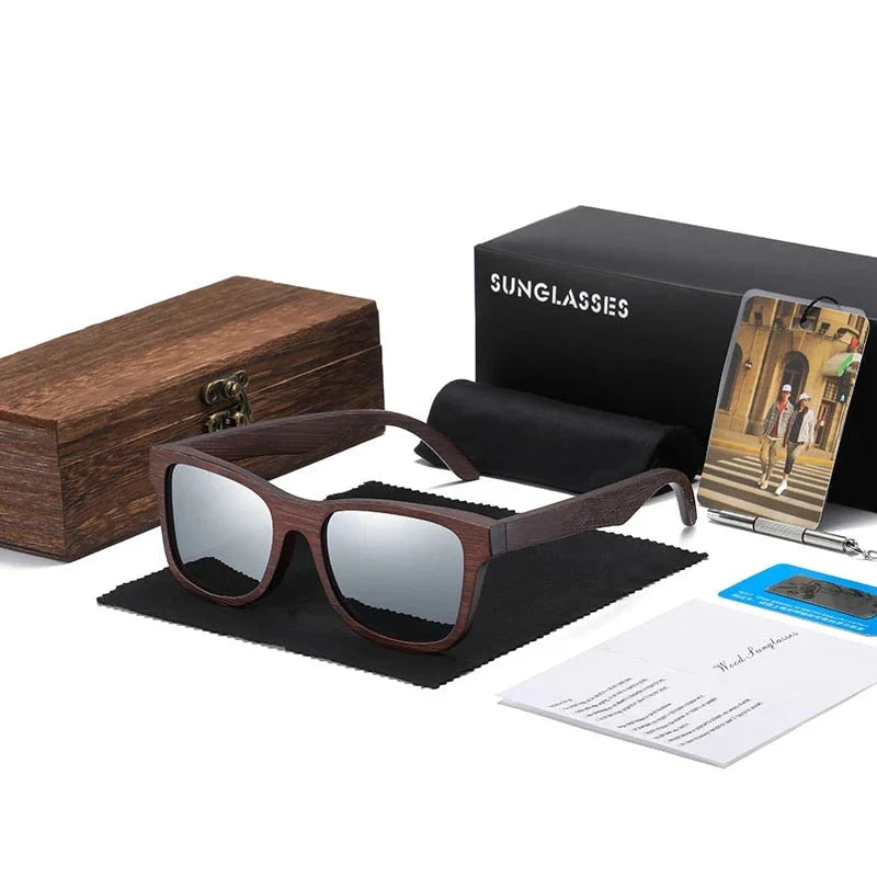 Handcrafted Bamboo Sunglasses with Polarized Lenses and Gift Box