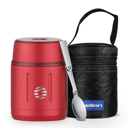 500ml Insulated Stainless Steel Meal Jar with Foldable Spoon, Perfect for Hot or Cold Meals on the Go
