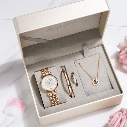 Trendha Quartz Steel Watch with Dazzling Stainless Steel Strap