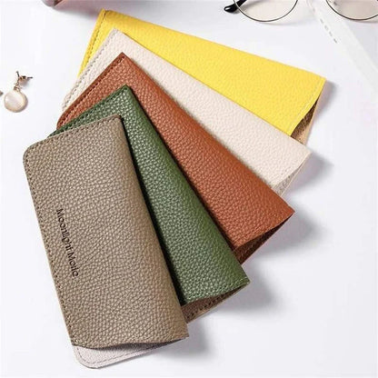 Stylish portable eyewear case in various colors, made of high-quality PU leather to protect glasses and sunglasses