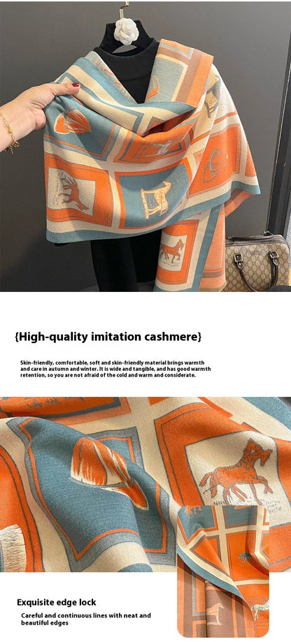 Elegant cashmere-blend scarf in a variety of colors, featuring a versatile design for warmth and cooling