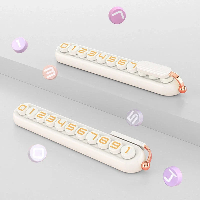Luminous phone number card for ladies with temporary parking number display