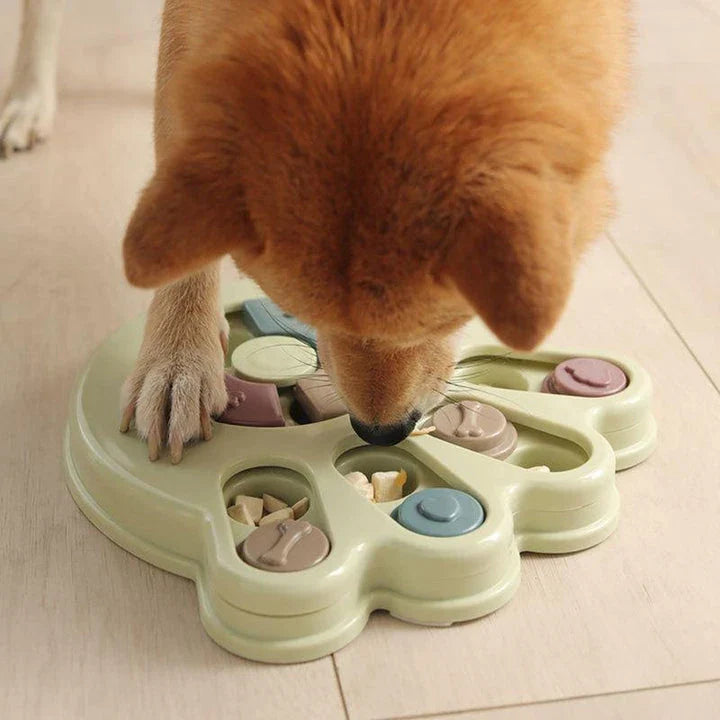 Interactive feeding and training toy for dogs and cats, designed to promote slower eating, reduce boredom, and enhance pet's mental stimulation