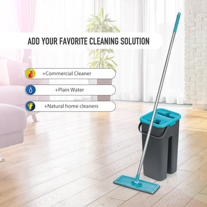 Flat Squeeze Mop with Spin Bucket for easy and efficient floor cleaning
