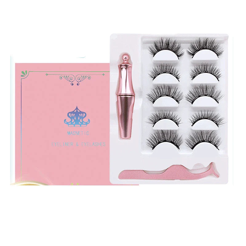 Magnetic Eyelash and Eyeliner Duo Set - natural-looking false lashes, magnetic eyeliner, and eyelash tweezers for easy, glamorous eye makeup application
