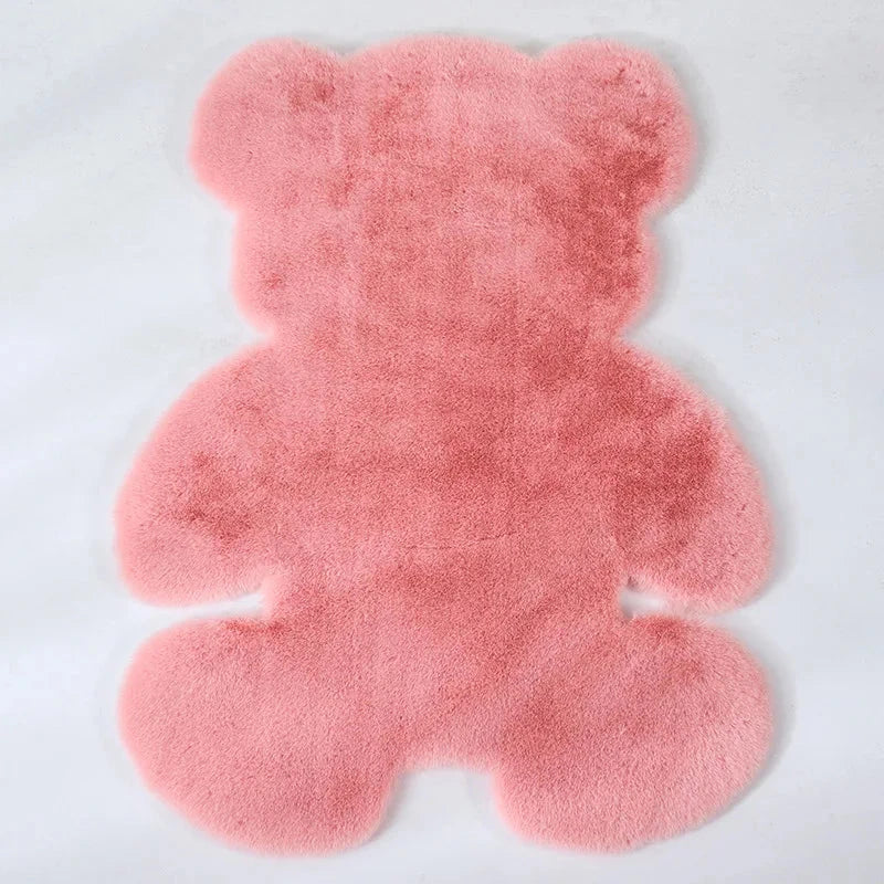 Cozy plush rugs with cute rabbit and bear designs for children's bedrooms, nurseries, and playrooms