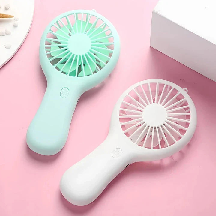 Compact 800mAh Rechargeable Pocket Fan in Blue Color - A Portable, Powerful and Convenient Personal Cooling Device