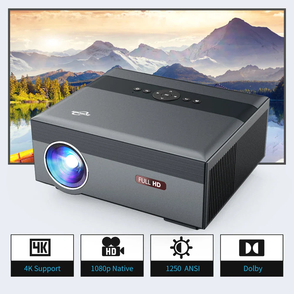 Cinematic 4K 15,000-lumen LED projector with a massive 300-inch display and smart TV features for an immersive home entertainment experience