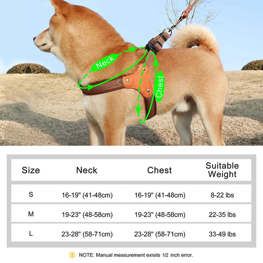 Durable, adjustable nylon dog harness with reflective trim, available in multiple colors for small, medium, and large dogs