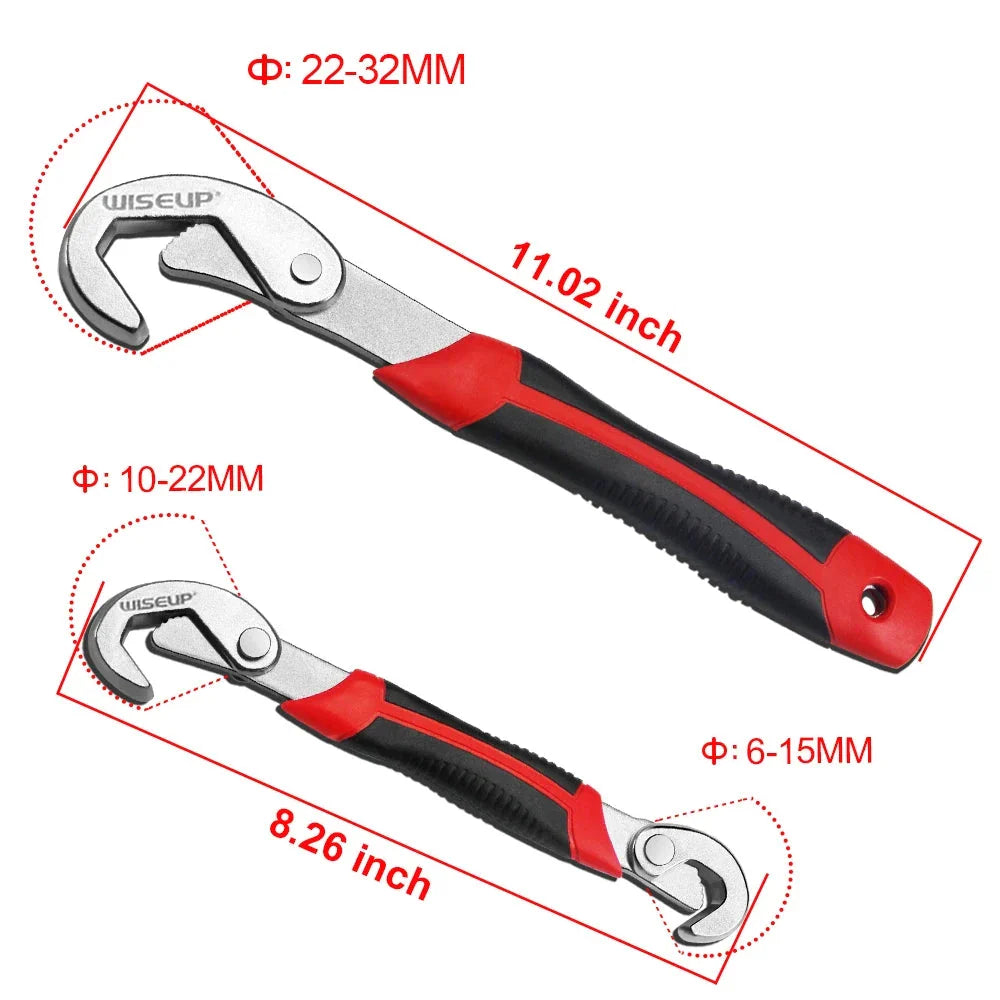 2Pcs Multifunctional Adjustable Pipe Wrench with Anti-Slip Handle, Versatile and Durable Tool for Home Repairs, Woodworking, and Machinery Maintenance