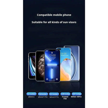 360-degree adjustable rearview mirror car phone mount with universal fit for smartphones