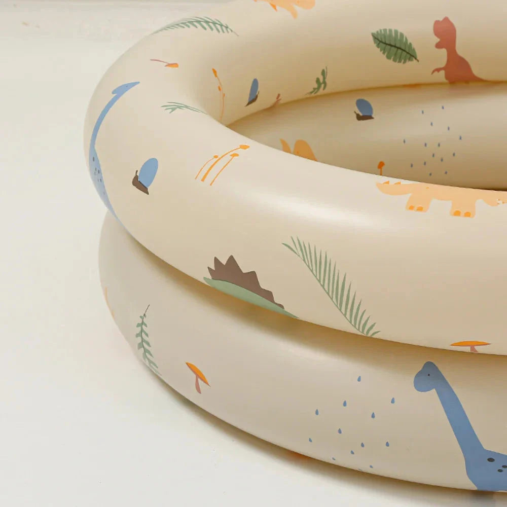 Inflatable Dinosaur-Themed Baby Pool for Backyard Fun - Durable, Puncture-Resistant, and Perfect for Outdoor Play