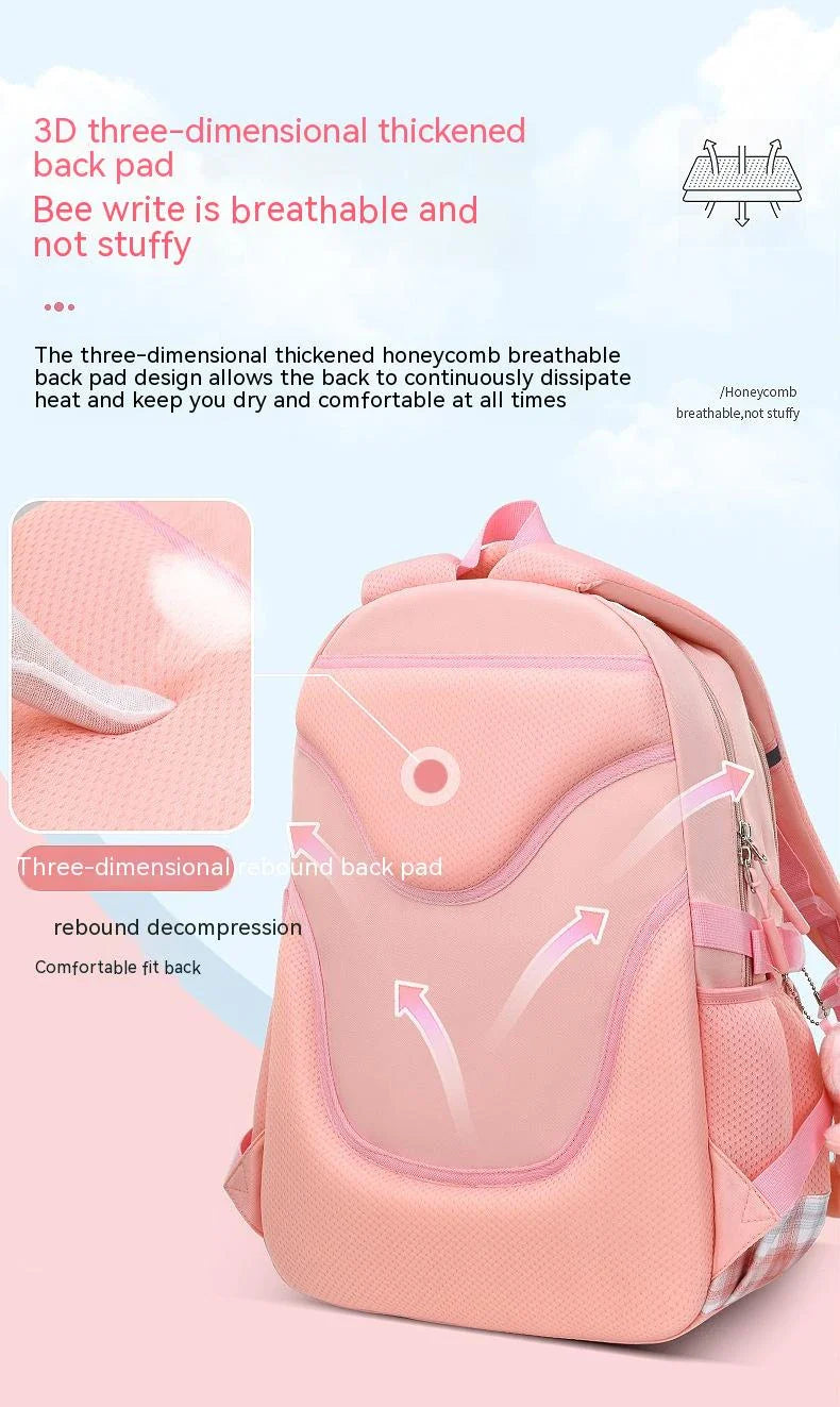 Large capacity cartoon-style backpack for children, featuring a spacious interior, durable nylon construction, and a waterproof, breathable design.