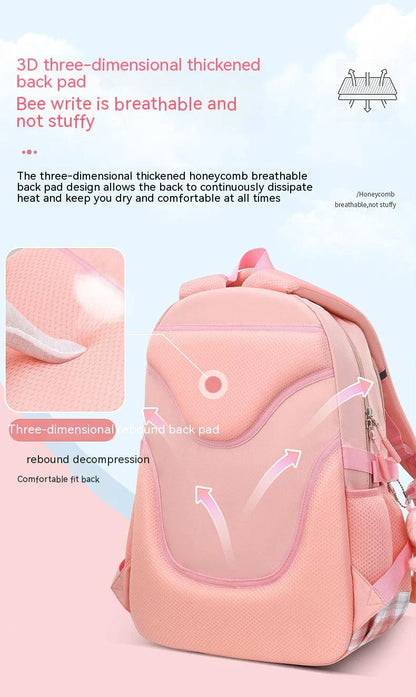 Large capacity cartoon-style backpack for children, featuring a spacious interior, durable nylon construction, and a waterproof, breathable design.