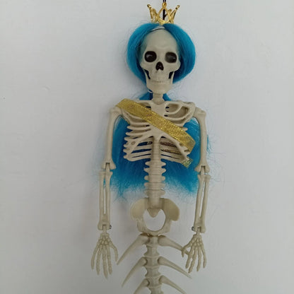 Mermaid bone pendant in various colors, including brown, dark purple, burgundy, and lake blue, hanging outdoors for Halloween decoration