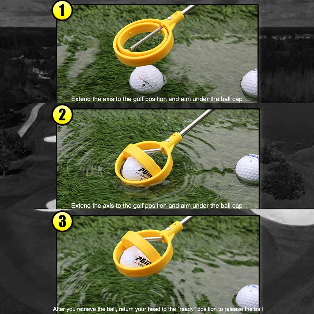 Premium golf ball retriever with telescopic scoop for effortless ball retrieval on the golf course