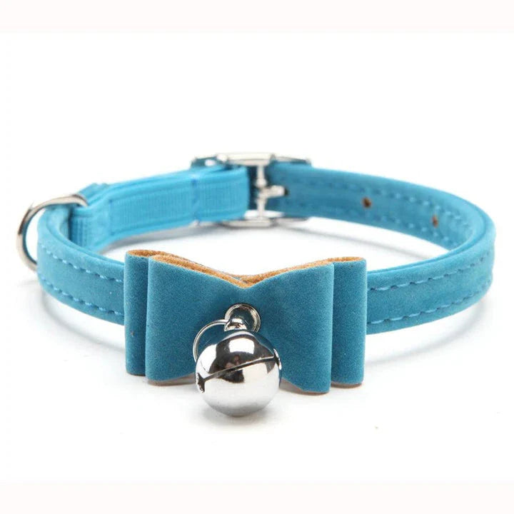 Elastic Cat Collar with Jingle Bell - Soft, Adjustable Velvet Accessory for Cats