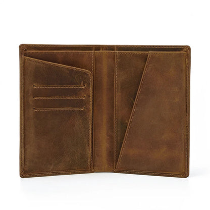 Premium Leather Passport Wallet with Multiple Compartments and Slots for Secure Organization