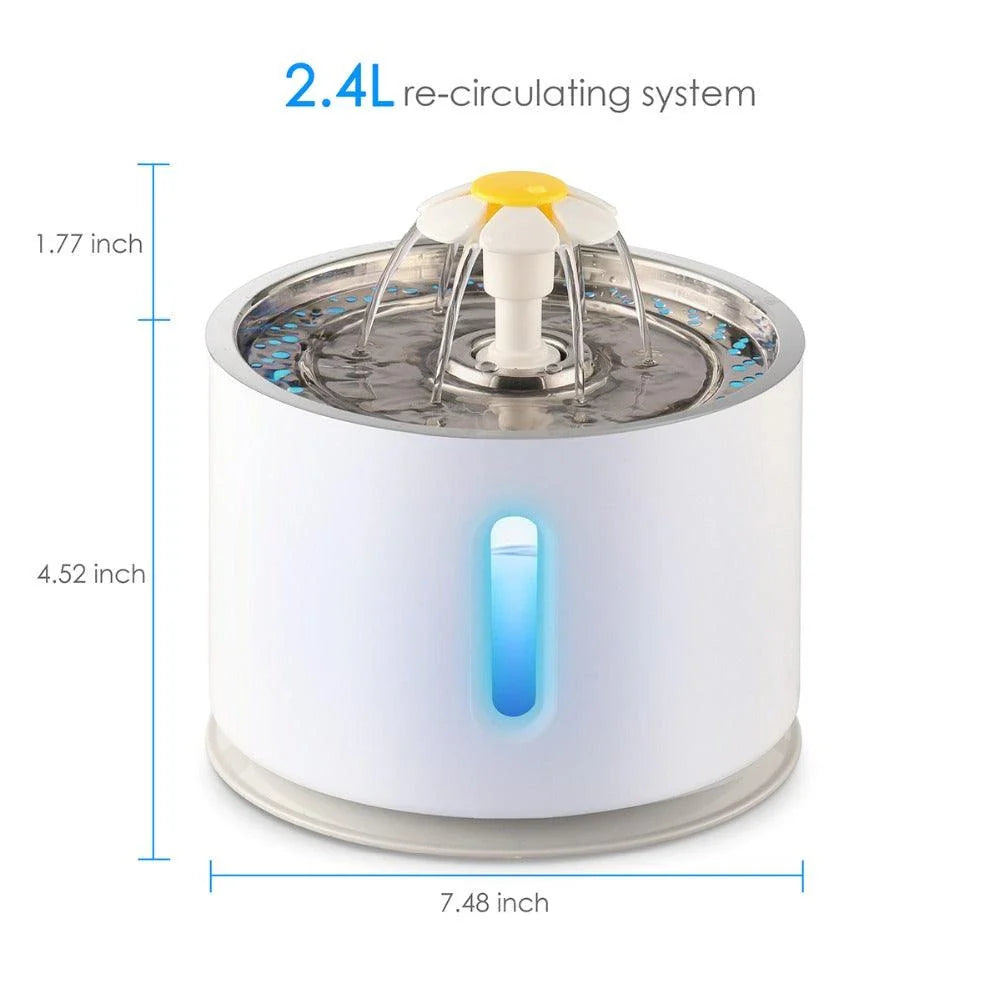 Premium 2.4L Automatic Pet Water Fountain for Cats - Continuously circulating water, large 2.4L capacity, and quiet operation for your cat's hydration needs