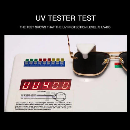 Classic Vintage Square Sunglasses with Durable Alloy Frame and UV400 Polycarbonate Lenses