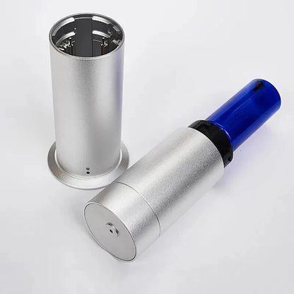 Elegant 120ml electric aroma diffuser with sleek metal design in black or silver, providing wide coverage and quiet operation for any space