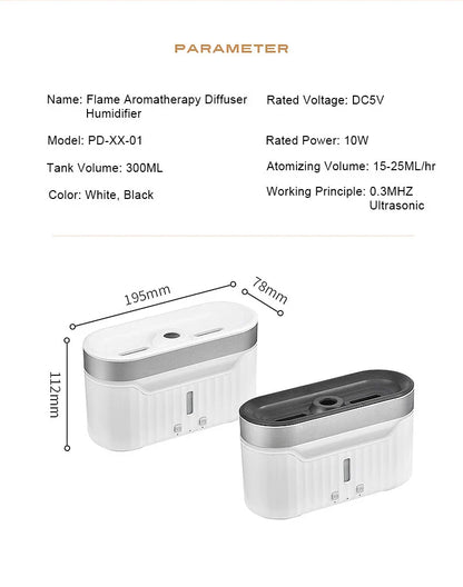 Elegant Jellyfish Flame Humidifier with 3D Lighting Effects, Mist, and Aromatherapy Capabilities
