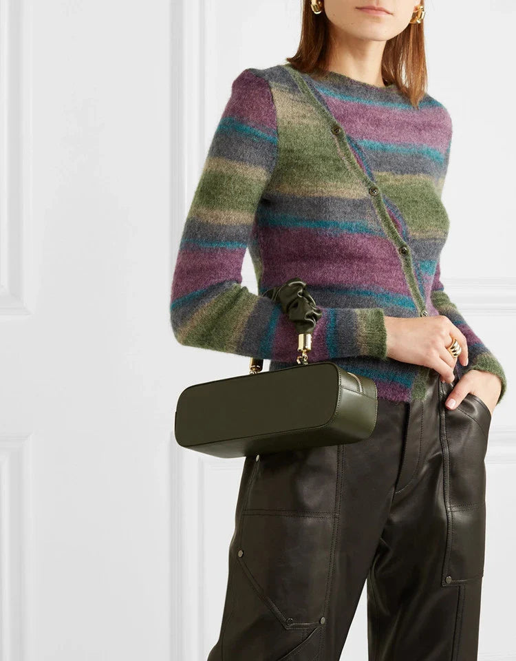 Chic Long Shoulder Diagonal Bag in Beige, Black, Dark Green, and Brown Colors