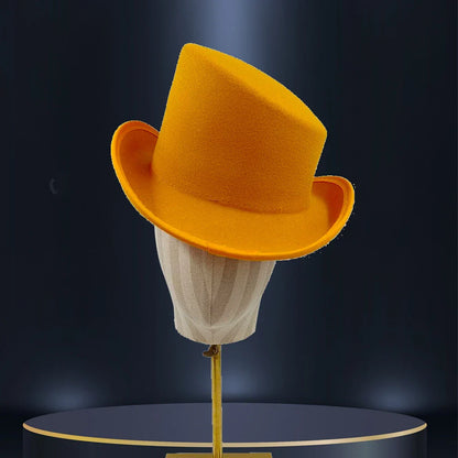 Soft, wool flat top roll brim hat in a variety of colors for men, perfect for autumn and winter wear
