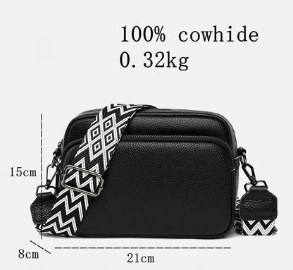 Stylish and functional genuine leather crossbody bag for women with interior organization pockets