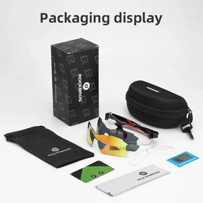 Pair of high-performance polarized sports sunglasses with interchangeable lenses for outdoor activities and sports