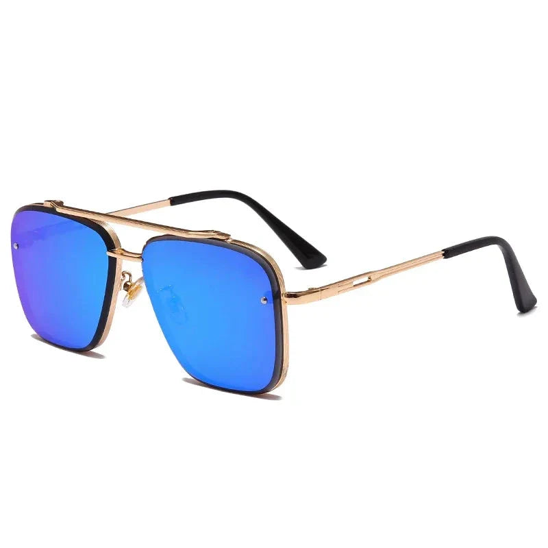 Classic Vintage Square Sunglasses with Durable Alloy Frame and UV400 Polycarbonate Lenses