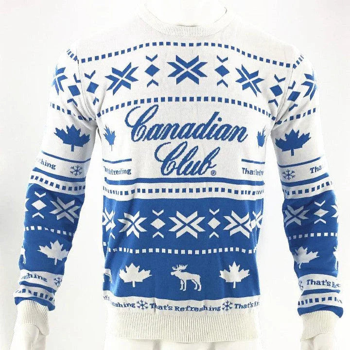 Stylish men's round neck Christmas sweater in various festive colors