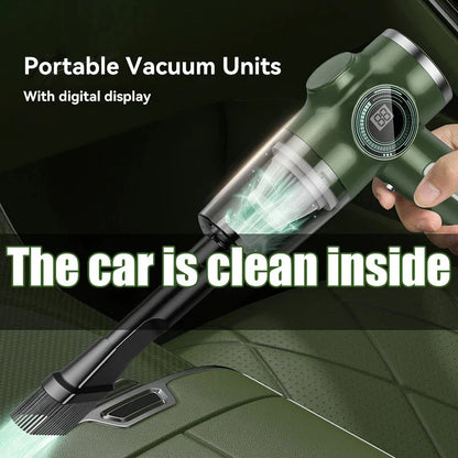 Powerful cordless car vacuum cleaner with high suction power, versatile accessories, and compact design for effortless car interior cleaning