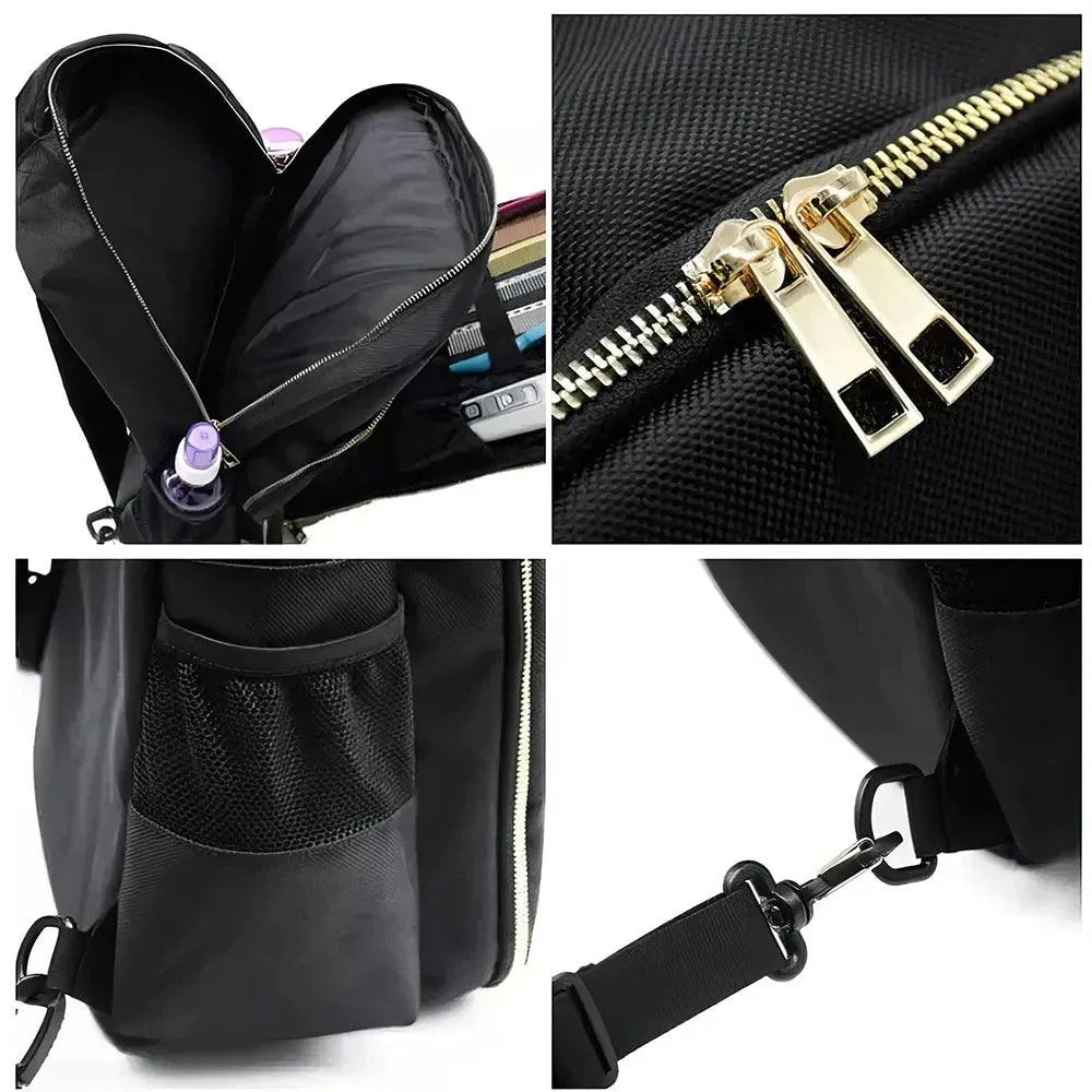 Barber's Portable Organizer Backpack with multiple storage compartments for hairstyling tools