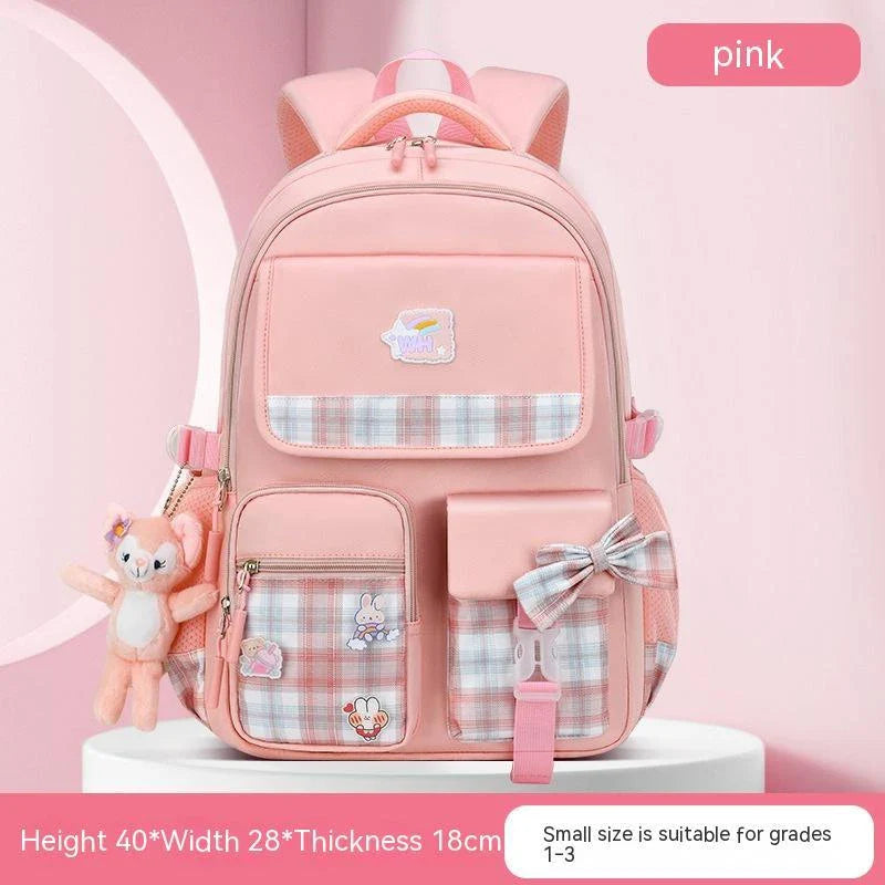 Large capacity cartoon-style backpack for children, featuring a spacious interior, durable nylon construction, and a waterproof, breathable design.