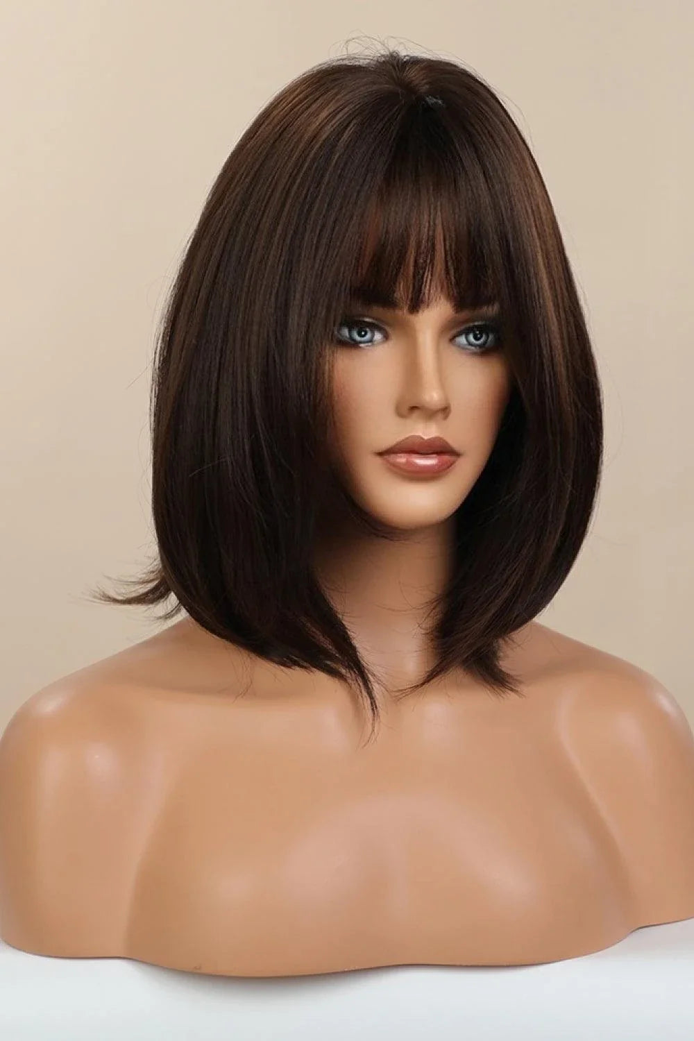 Luxurious Bobo synthetic wig with heat-resistant design, showcasing a soft wave texture and comfortable cap