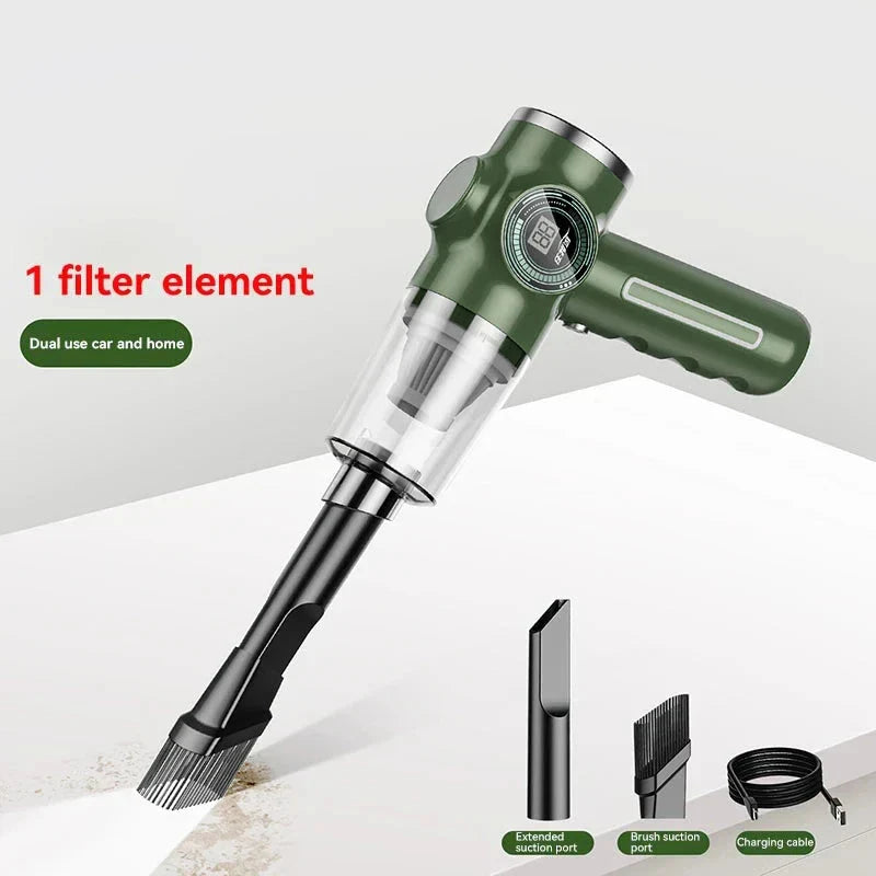 Powerful cordless car vacuum cleaner with high suction power, versatile accessories, and compact design for effortless car interior cleaning