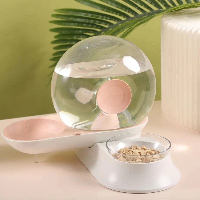2.8L snail-shaped automatic pet water fountain in pink color for cats and dogs