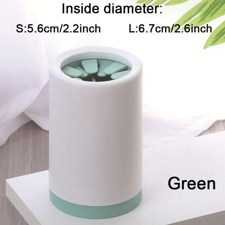 Silicone pet paw cleaner with soft bristles for gentle scrubbing and ergonomic design for easy handling