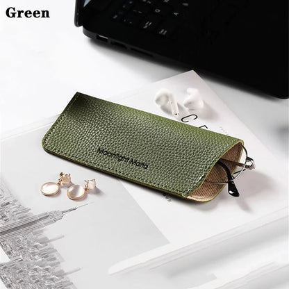 Stylish portable eyewear case in various colors, made of high-quality PU leather to protect glasses and sunglasses