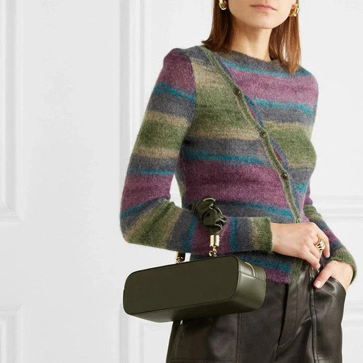 Chic Long Shoulder Diagonal Bag in Beige, Black, Dark Green, and Brown Colors