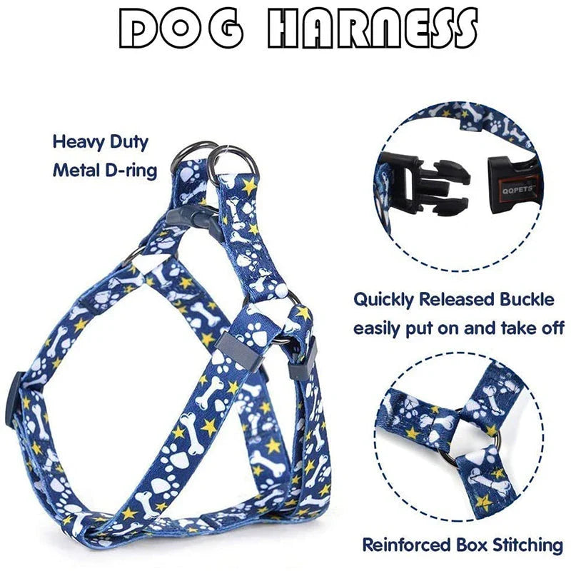 Hhomeenjoy Adjustable No-Pull Dog Harness and Leash Set for Small & Medium Pets