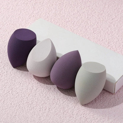 4-piece set of soft, pink makeup sponges for flawless foundation, concealer, and contour application