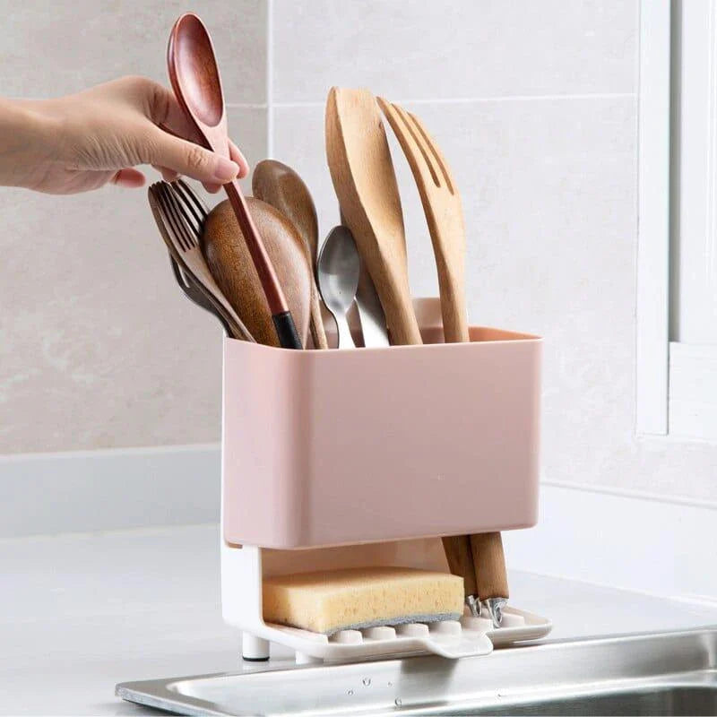 Pastel color kitchen organizer made of eco-friendly ABS material, offering versatile storage solutions for spices, utensils, and small appliances