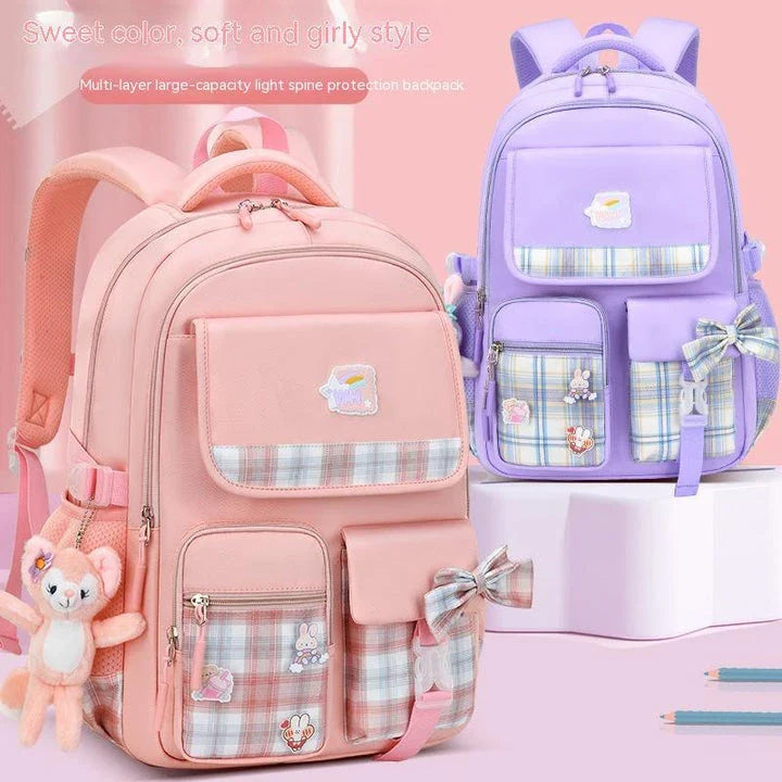 Large capacity cartoon-style backpack for children, featuring a spacious interior, durable nylon construction, and a waterproof, breathable design.