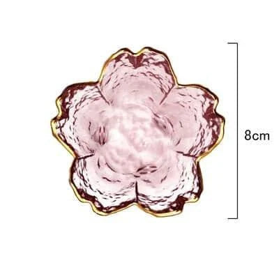 Handcrafted flower-shaped glass salad bowl in vibrant pink color, perfect for serving fresh greens, fruits, and more.