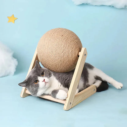 Premium sisal cat scratching ball toy with durable construction and modern design to protect furniture and entertain feline companions