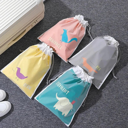 Cartoon Cute Large Capacity Waterproof Drawstring Storage Bag in Yellow Color