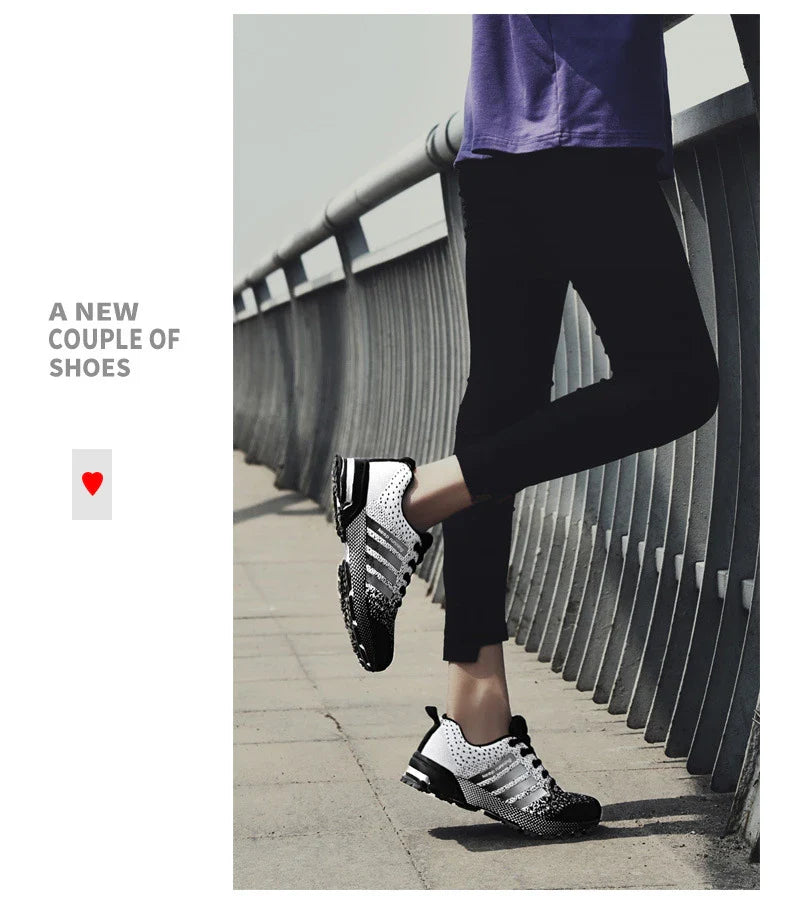 Lightweight, breathable mesh running shoes with flexible rubber soles for active lifestyles