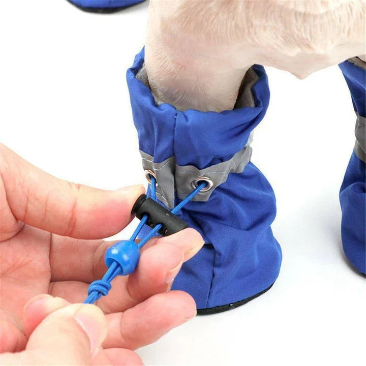 Adjustable waterproof dog socks in various sizes and colors, designed to keep paws dry and comfortable during outdoor adventures.